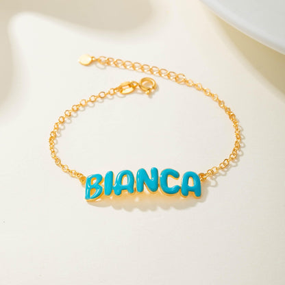 Personalized Enamel Bubble Name Bracelet, photo 2