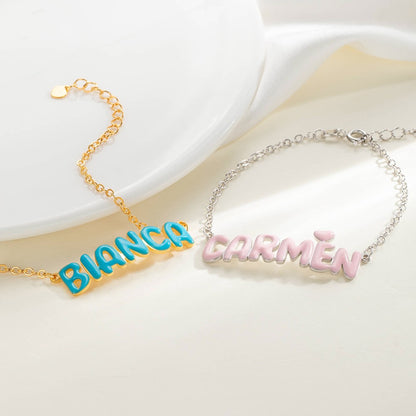 Personalized Enamel Bubble Name Bracelet, photo 4