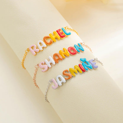 Personalized Enamel Bubble Name Bracelet, photo 5