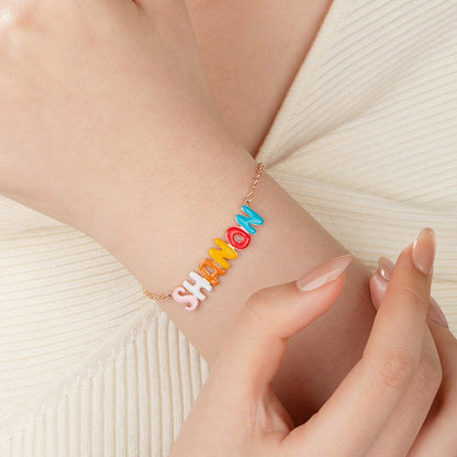 Personalized Enamel Bubble Name Bracelet, photo 7