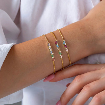 Personalized Baguette Birthstones Bracelet