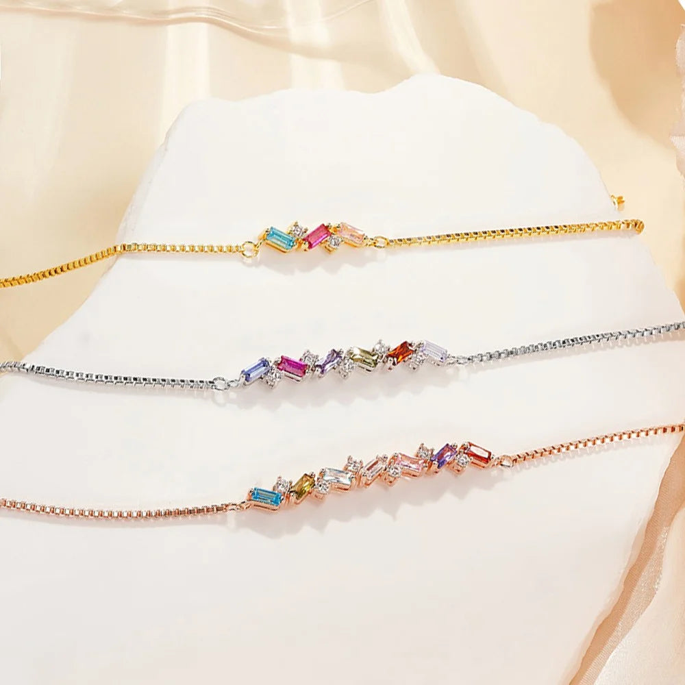 Personalized Baguette Birthstones Bracelet