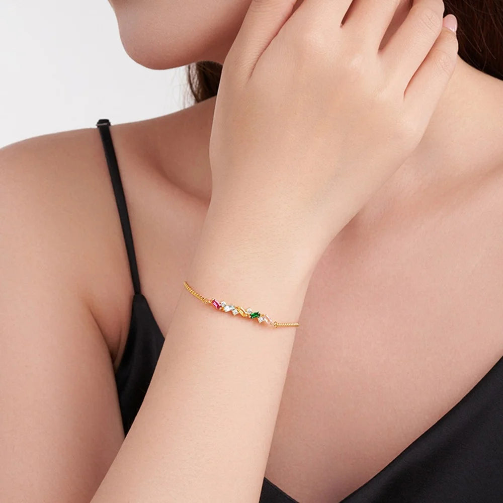 Personalized Baguette Birthstones Bracelet
