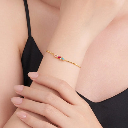Personalized Baguette Birthstones Bracelet