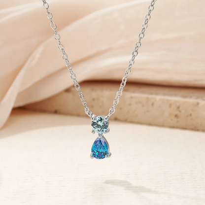 Personalized Tear Drop Birthstone Pendant Necklace