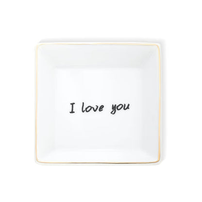 Custom Ceramic Jewelry Dish with Text or Handwriting Photo