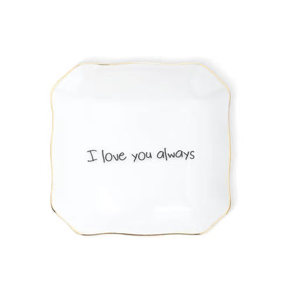 Custom Ceramic Jewelry Dish with Text or Handwriting Photo