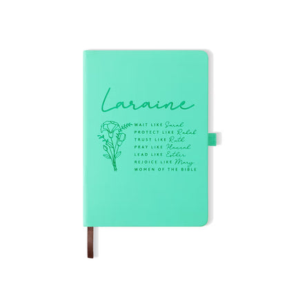 Personalized Bible Verse Notebook with Birth Flower
