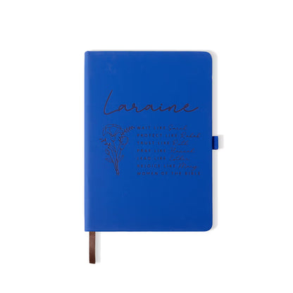 Personalized Bible Verse Notebook with Birth Flower