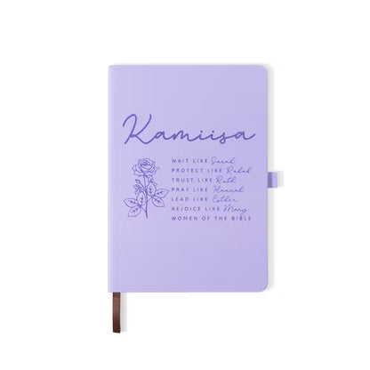 Personalized Bible Verse Notebook with Birth Flower