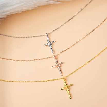 Cross Bee Necklace with Birthstone