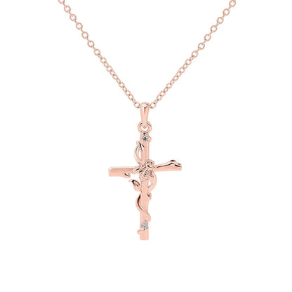 Cross Bee Necklace with Birthstone
