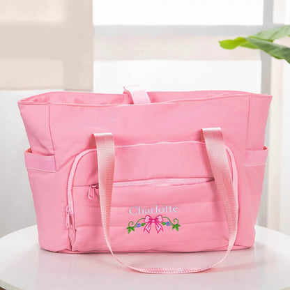 Personalized Floral Quilted Duffle Bag