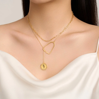 Personalized Birth Flower Stethoscope Necklace