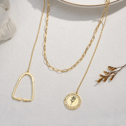 Personalized Birth Flower Stethoscope Necklace