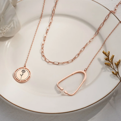 Personalized Birth Flower Stethoscope Necklace