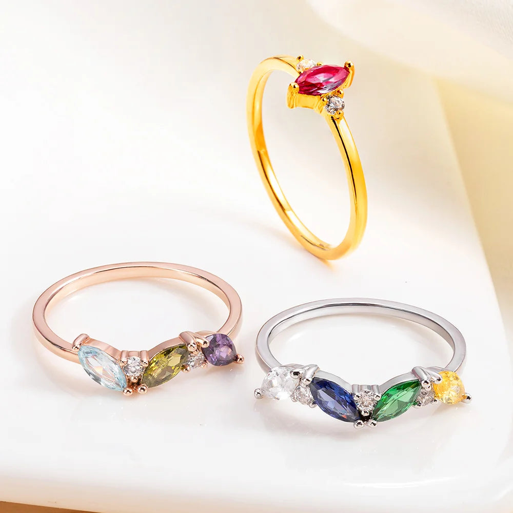 Multiple Marquise Birthstones Ring