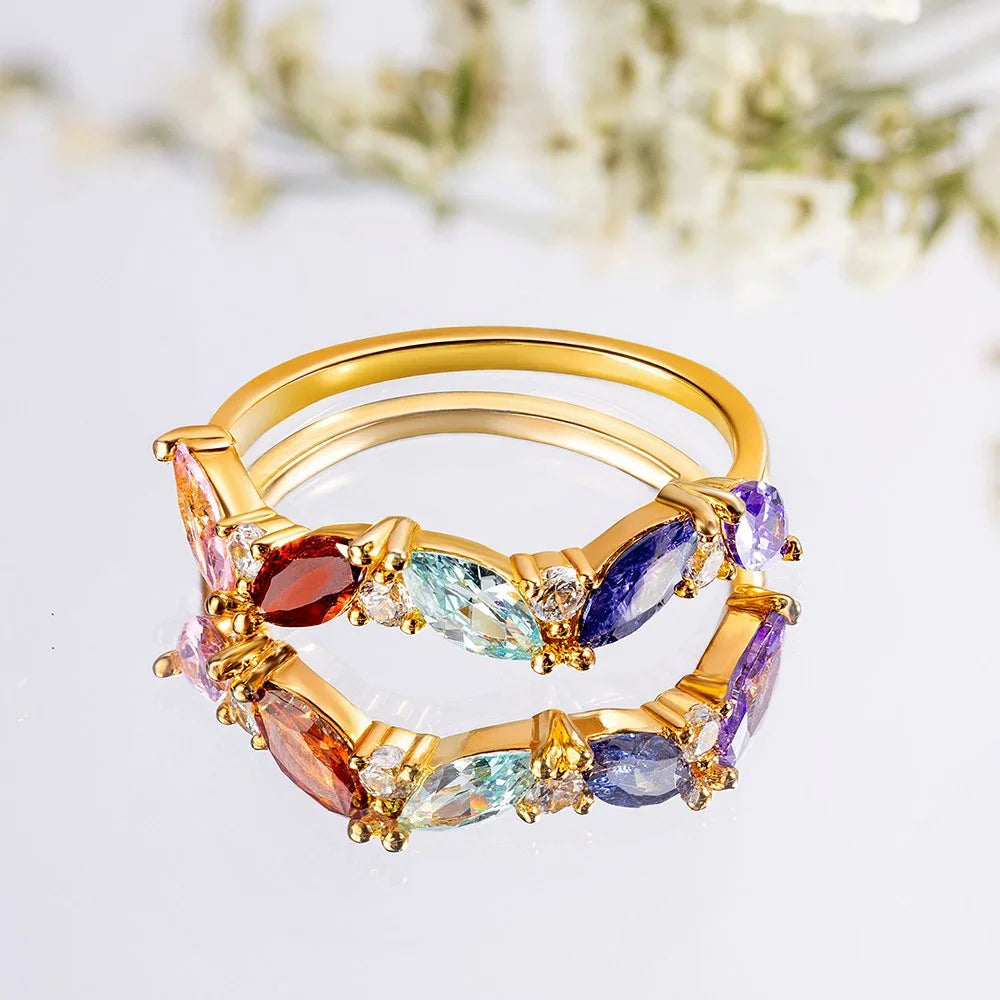 Multiple Marquise Birthstones Ring