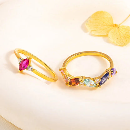 Multiple Marquise Birthstones Ring