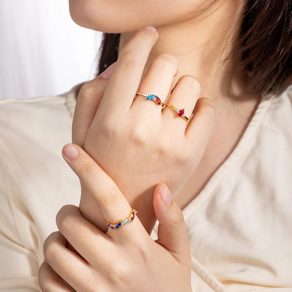 Multiple Marquise Birthstones Ring