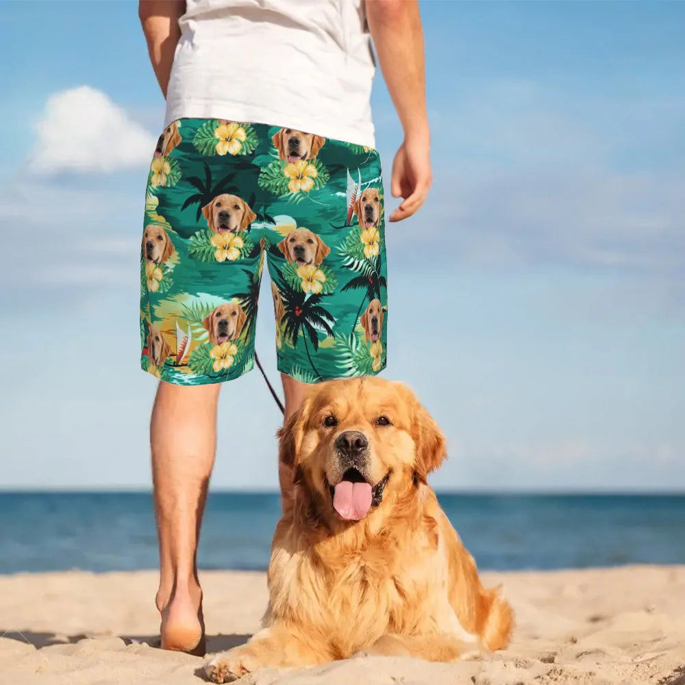 Custom Pet Photo Hawaiian Shorts