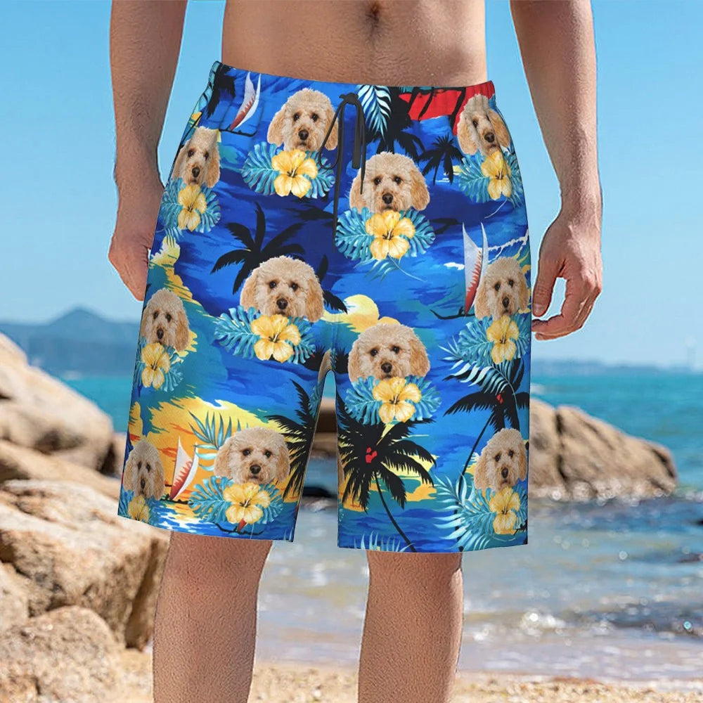 Custom Pet Photo Hawaiian Shorts
