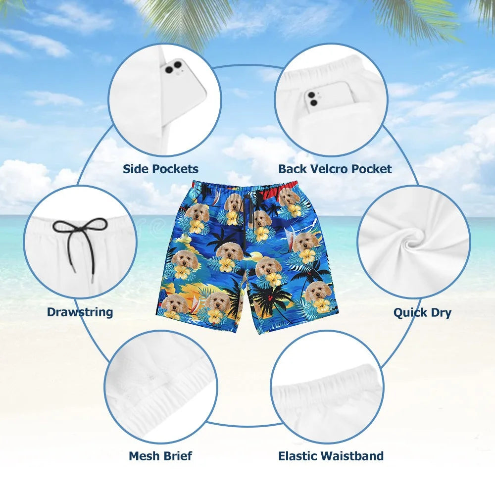 Custom Pet Photo Hawaiian Shorts