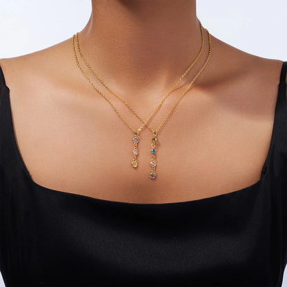 Personalized Birthstone Drop Necklace