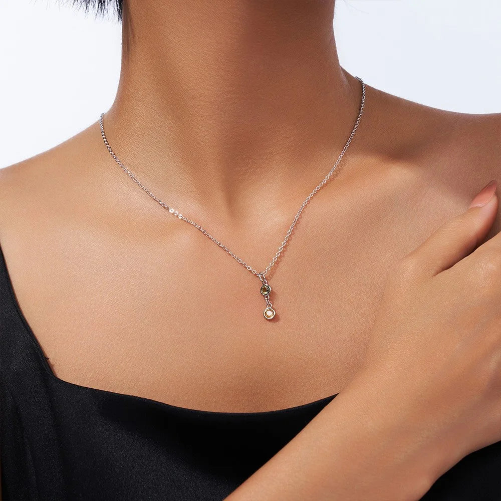 Personalized Birthstone Drop Necklace