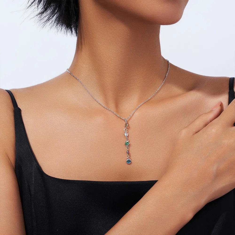 Personalized Birthstone Drop Necklace