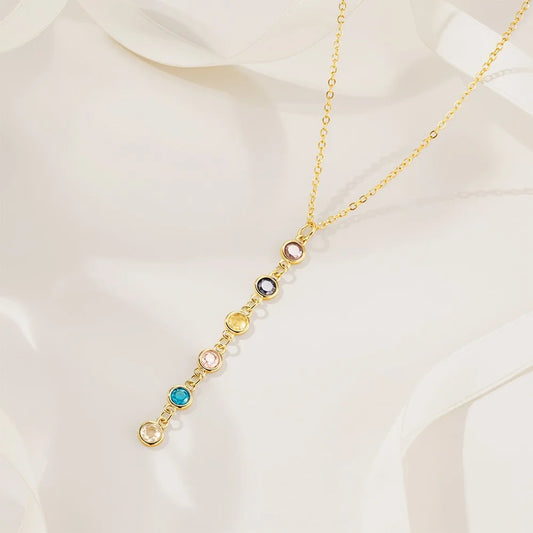 Personalized Birthstone Drop Necklace