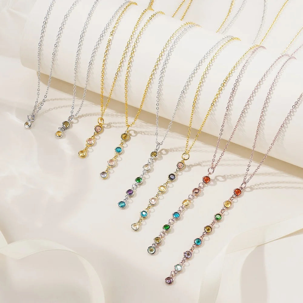 Personalized Birthstone Drop Necklace