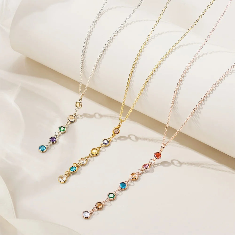 Personalized Birthstone Drop Necklace