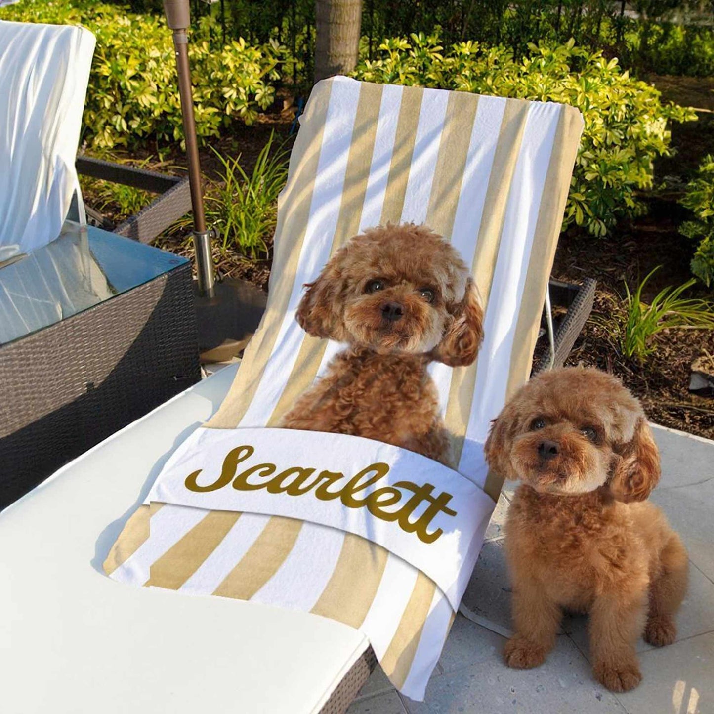 Custom Name Pet Photo Beach Towel