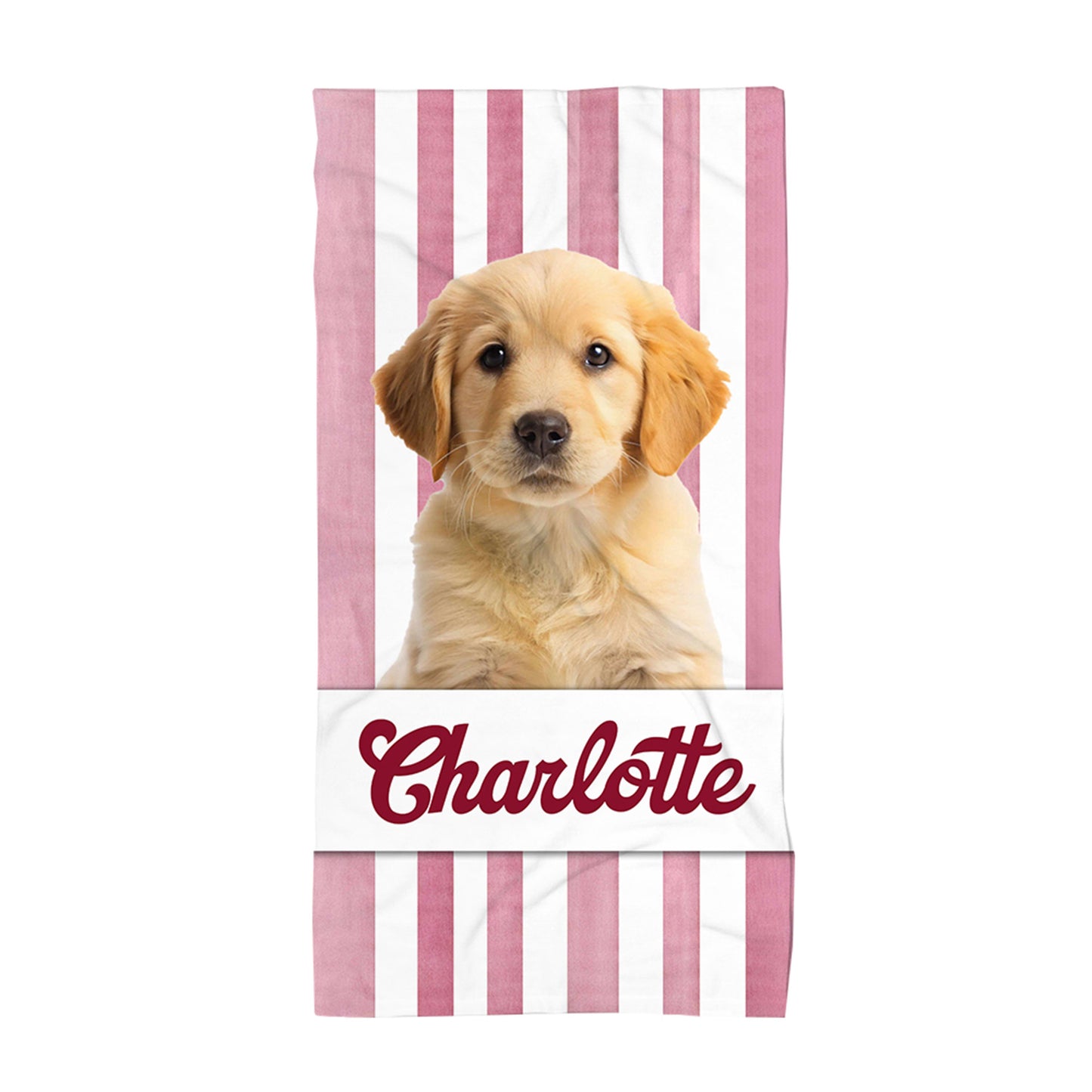 Custom Name Pet Photo Beach Towel