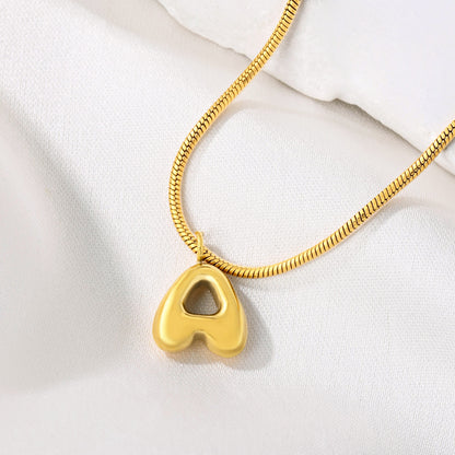 3D Bubble Letter Initial Necklace