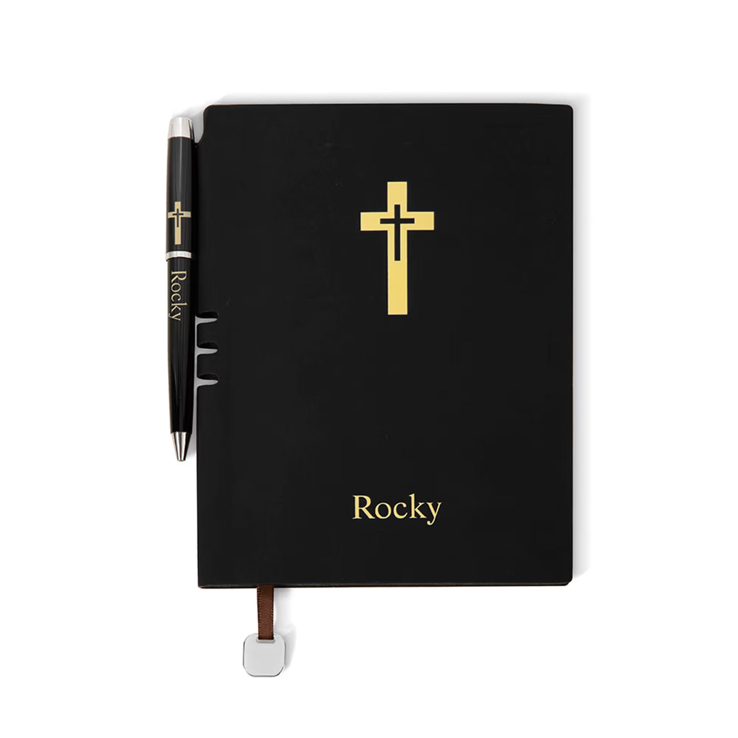 Personalized Cross Notebook with Name