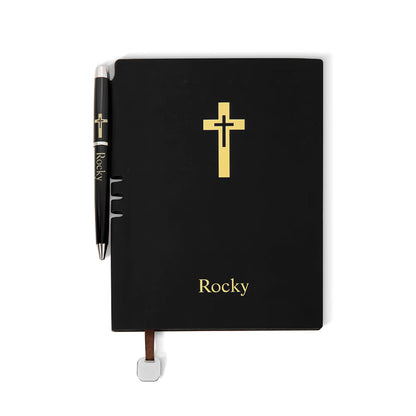 Personalized Cross Notebook with Name