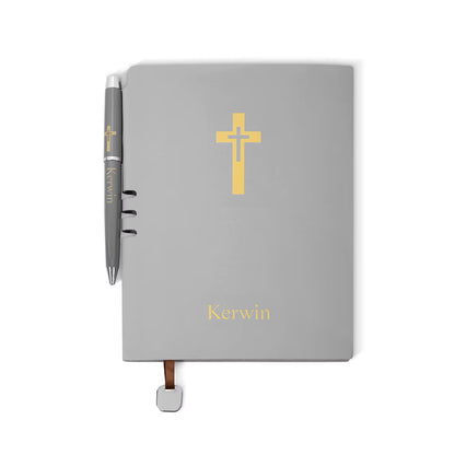 Personalized Cross Notebook with Name