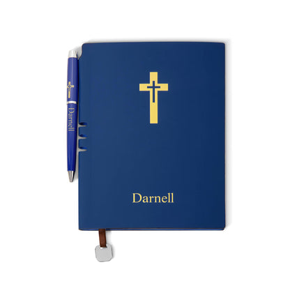 Personalized Cross Notebook with Name
