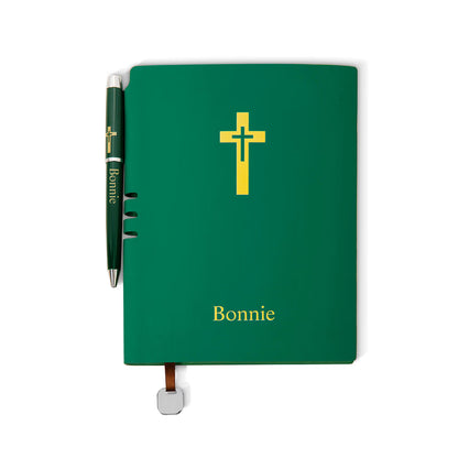 Personalized Cross Notebook with Name