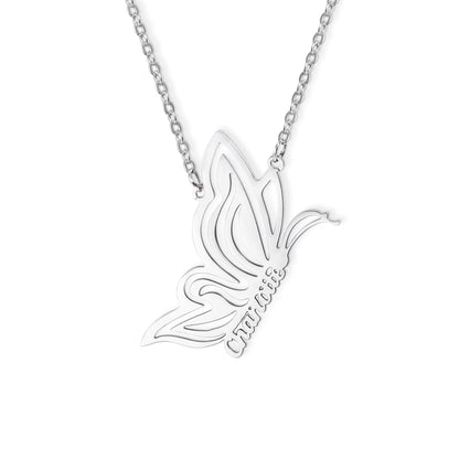 Personalized Dainty Butterfly Name Necklace