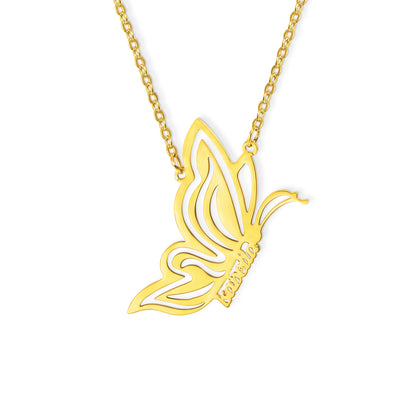 Personalized Dainty Butterfly Name Necklace