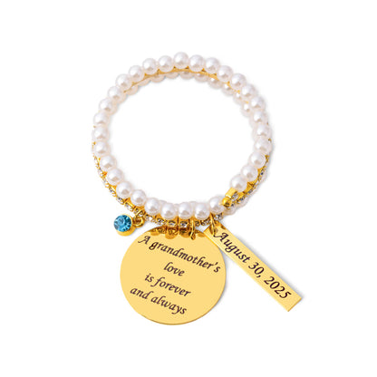 Custom Text Pearl Bouquet Charm
