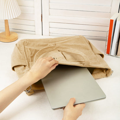 Custom Embroidered Name Corduroy Tote Bag