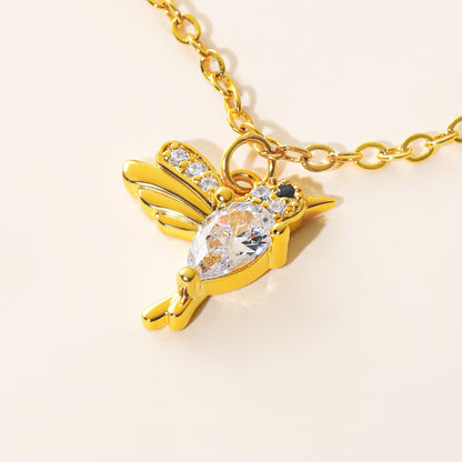 Personalized Hummingbirds Birthstones Necklace
