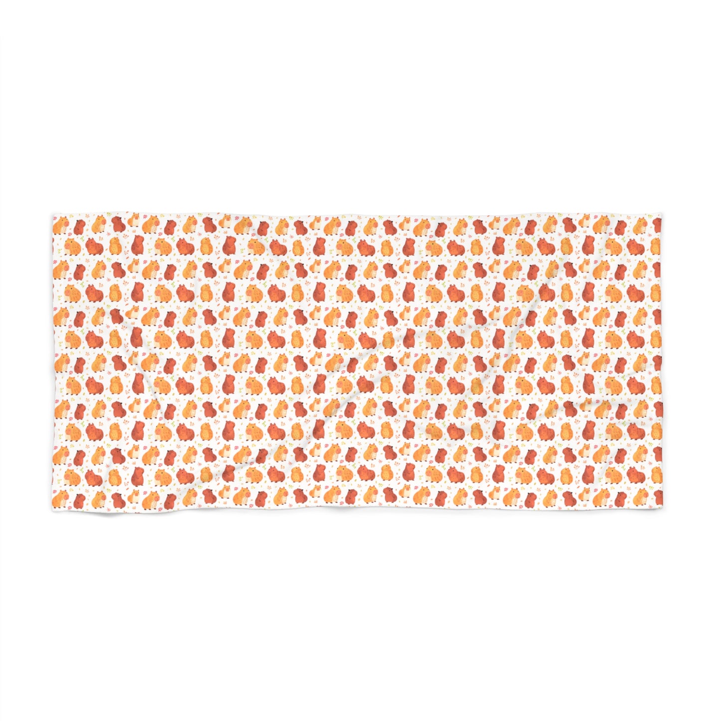 Capybara Kawaii Chibi Style Print Beach Towel