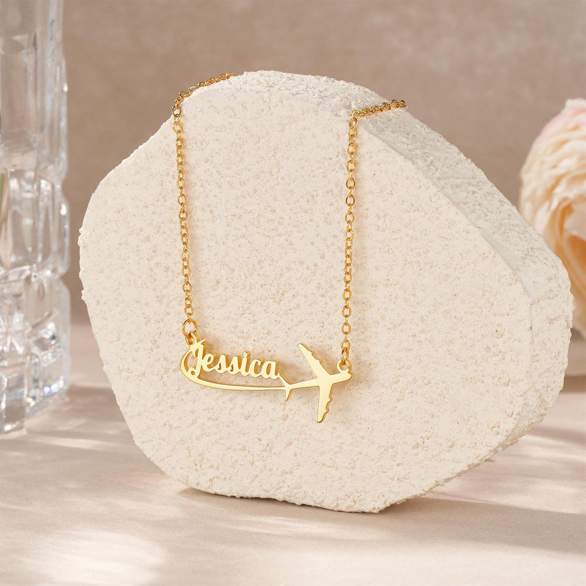 Personalized Airplane Necklace with Name, photo 1