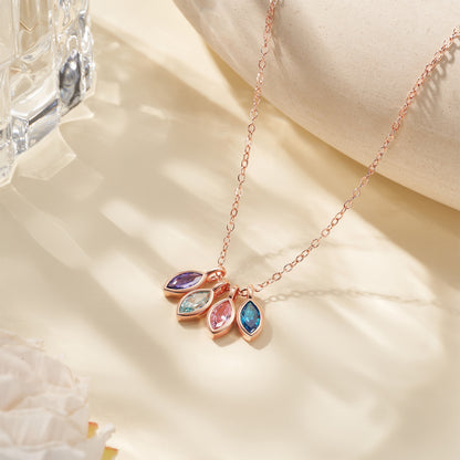 Personalized 1-8 Marquise Birthstones Necklace