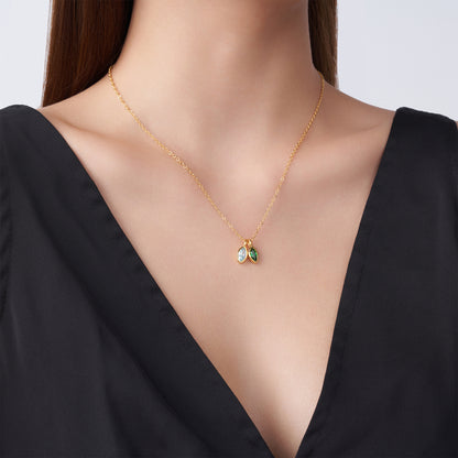 Personalized 1-8 Marquise Birthstones Necklace